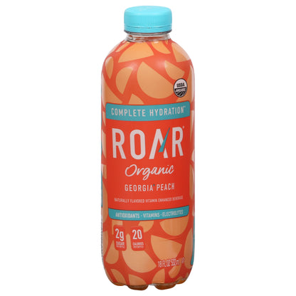 Roar Complete Hydration Organic Georgia Peach Vitamin Enhanced Beverage 18 fl oz