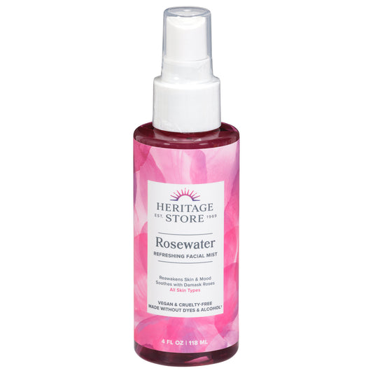 Heritage Store Refreshing Facial Mist Rosewater 4 fl oz