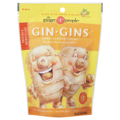 Ginger People Gin Gins Double Strength Hard Ginger Candy 3 oz