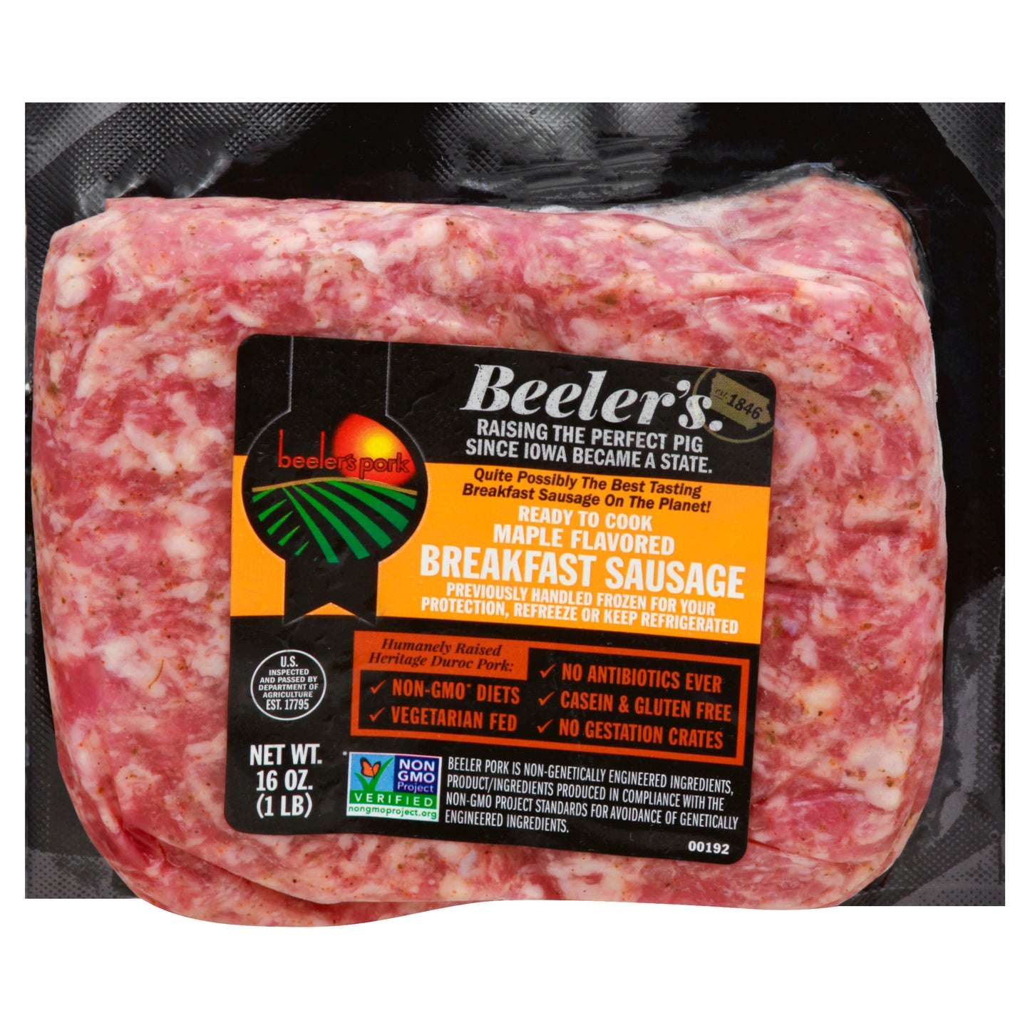 Beelers Maple Flavored Breakfast Sausage 16 oz