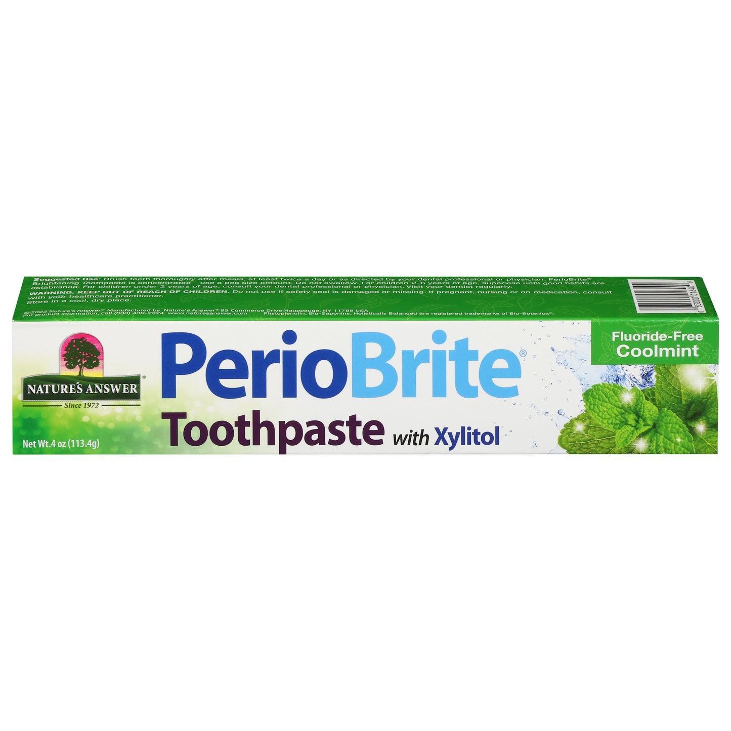 Nature's Answer PerioBrite Fluoride-Free Coolmint Toothpaste with Xylitol 4 oz