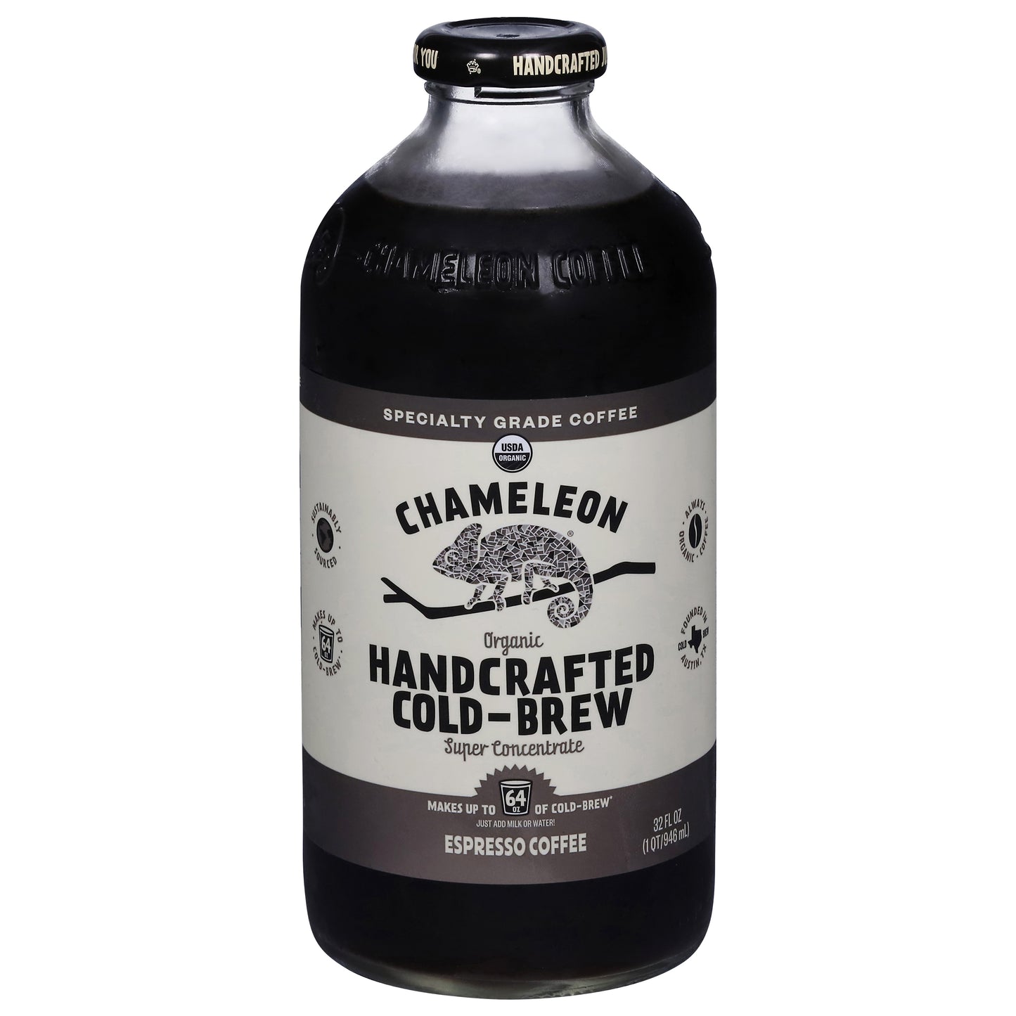 Chameleon Organic Handcrafted Cold-Brew Espresso Coffee 32 fl oz