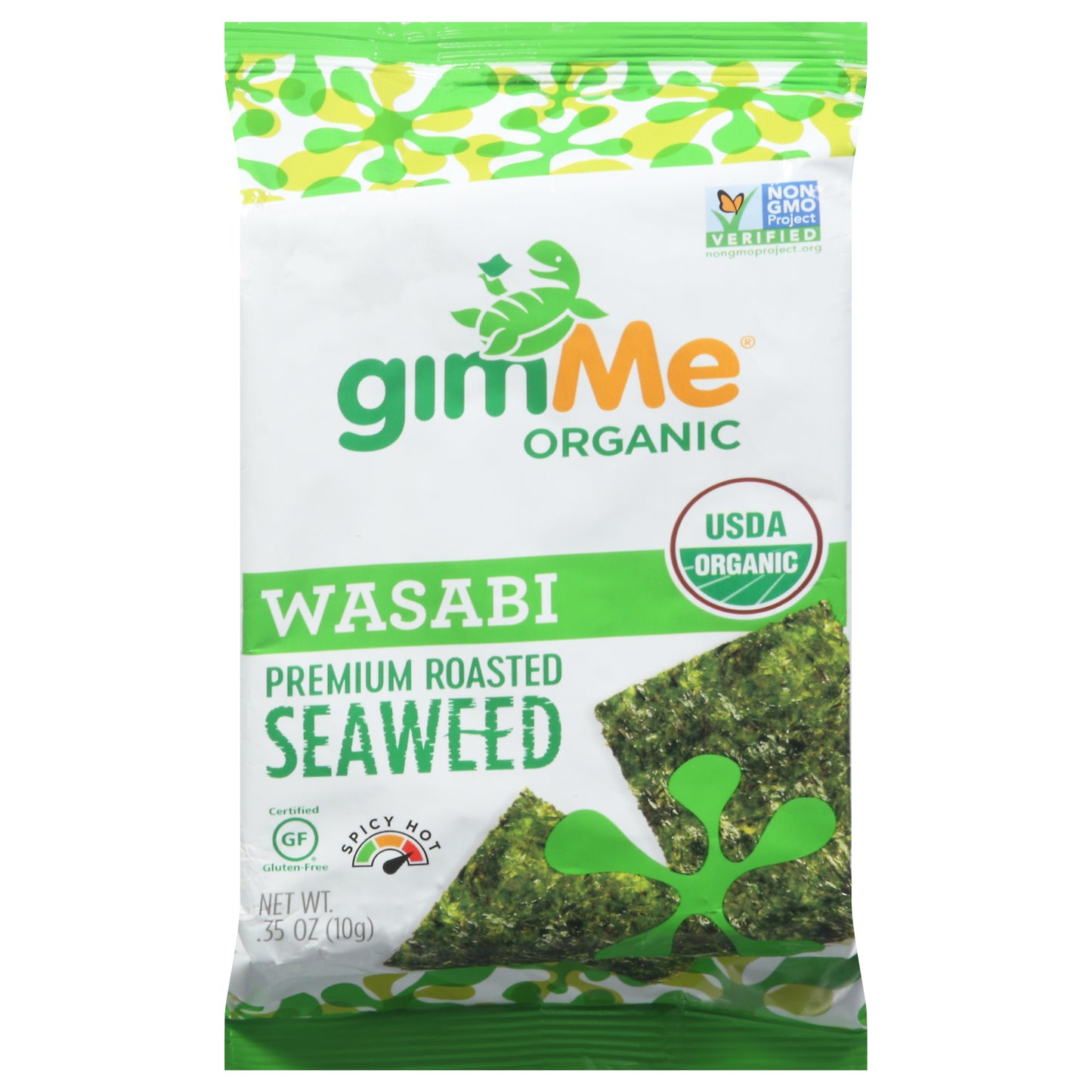 gimMe Organic Spicy Hot Premium Roasted Wasabi Seaweed 0.35 oz