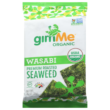 gimMe Organic Spicy Hot Premium Roasted Wasabi Seaweed 0.35 oz