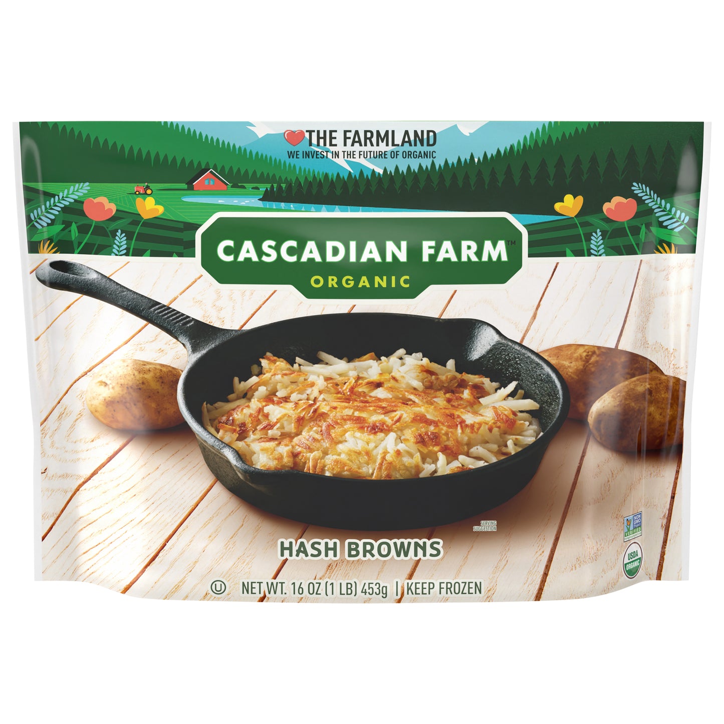 Cascadian Farm Organic Hash Browns, Frozen Potatoes, 16 oz.