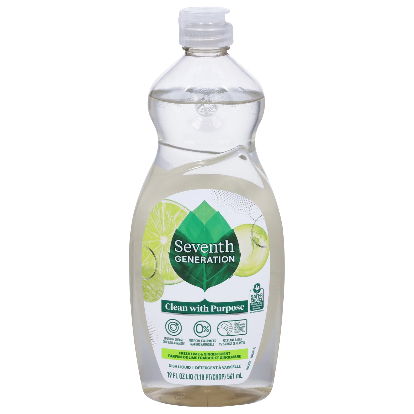 Seventh Generation Fresh Lime & Ginger Scent Dish Liquid 19 fl oz