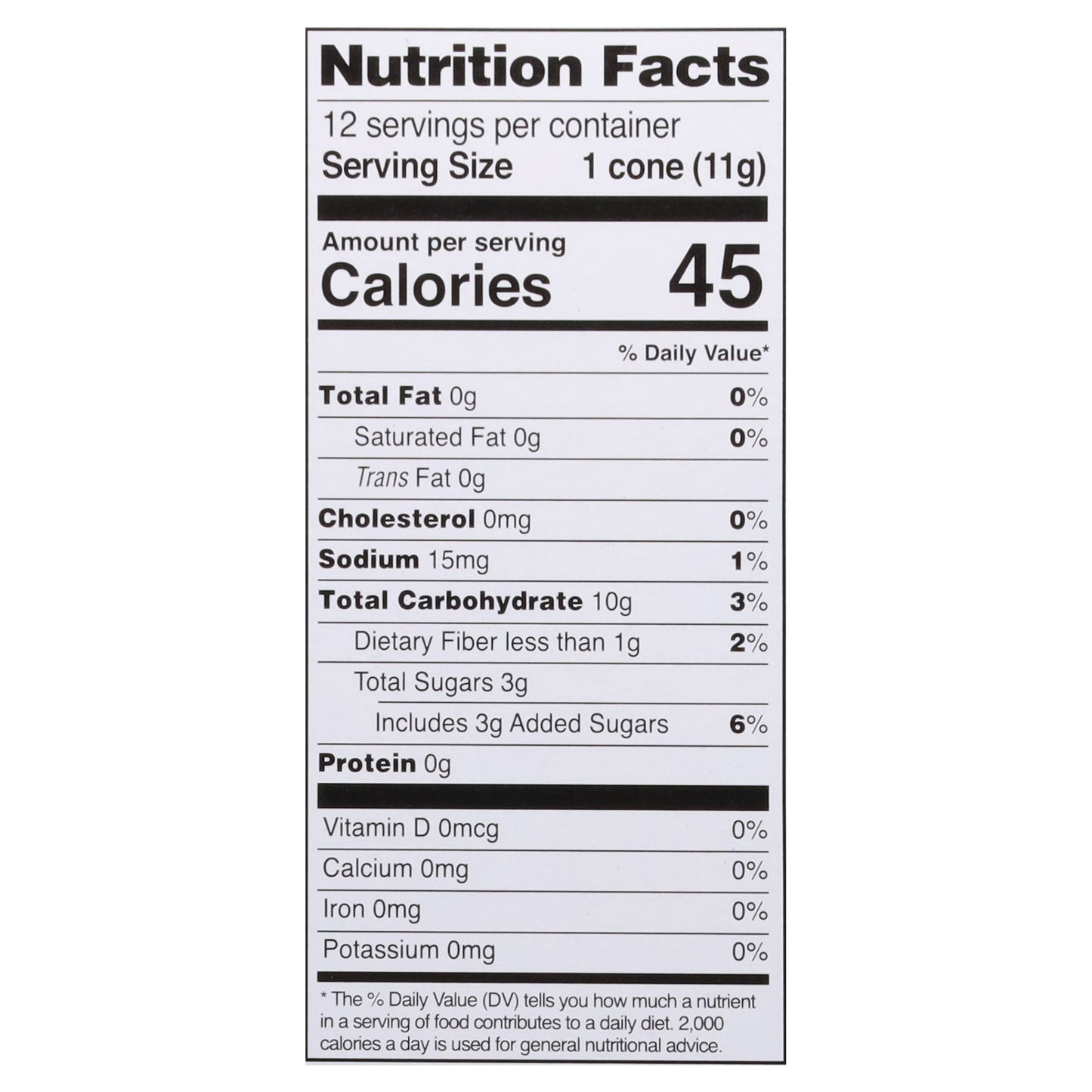 Let's Do Gluten Free Rolled Style Sugar Cones 12 ea