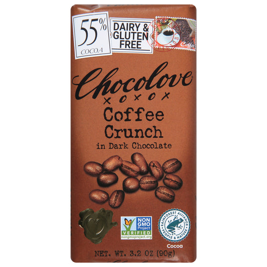 Chocolove 55% Cocoa in Dark Chocolate Coffee Crunch 3.2 oz