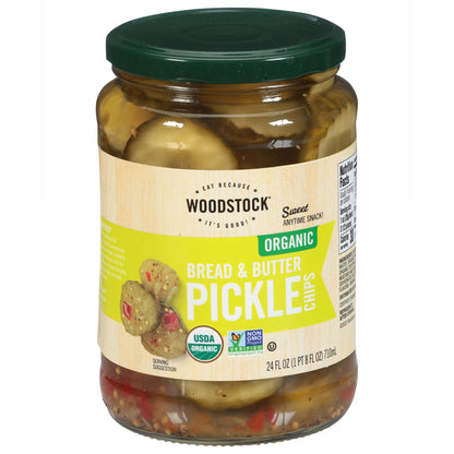 Woodstock Organic Bread & Butter Pickle Chips 24 fl oz