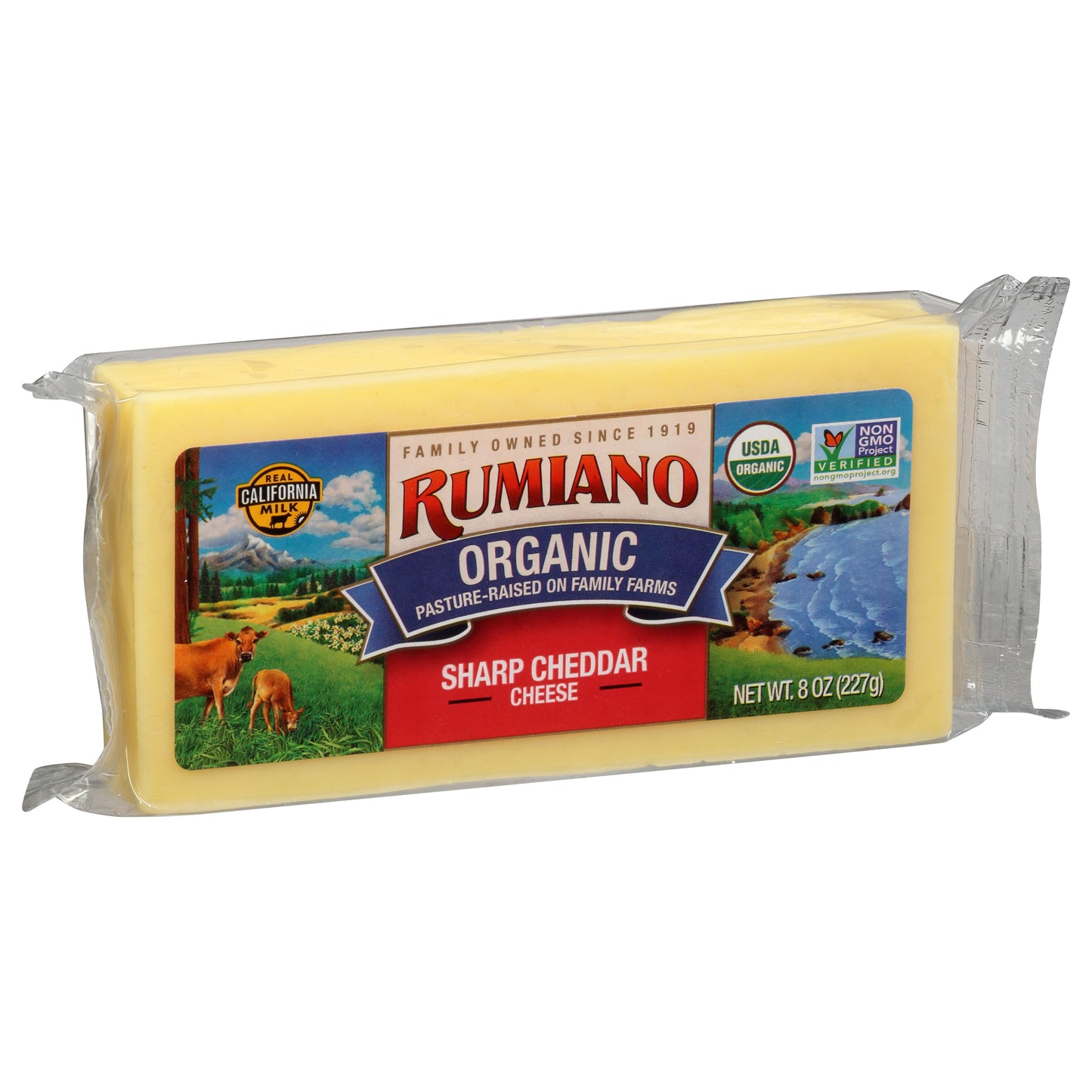 Rumiano Organic Sharp Cheddar Cheese 8 oz