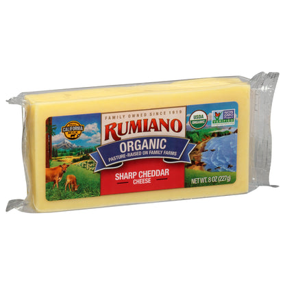 Rumiano Organic Sharp Cheddar Cheese 8 oz