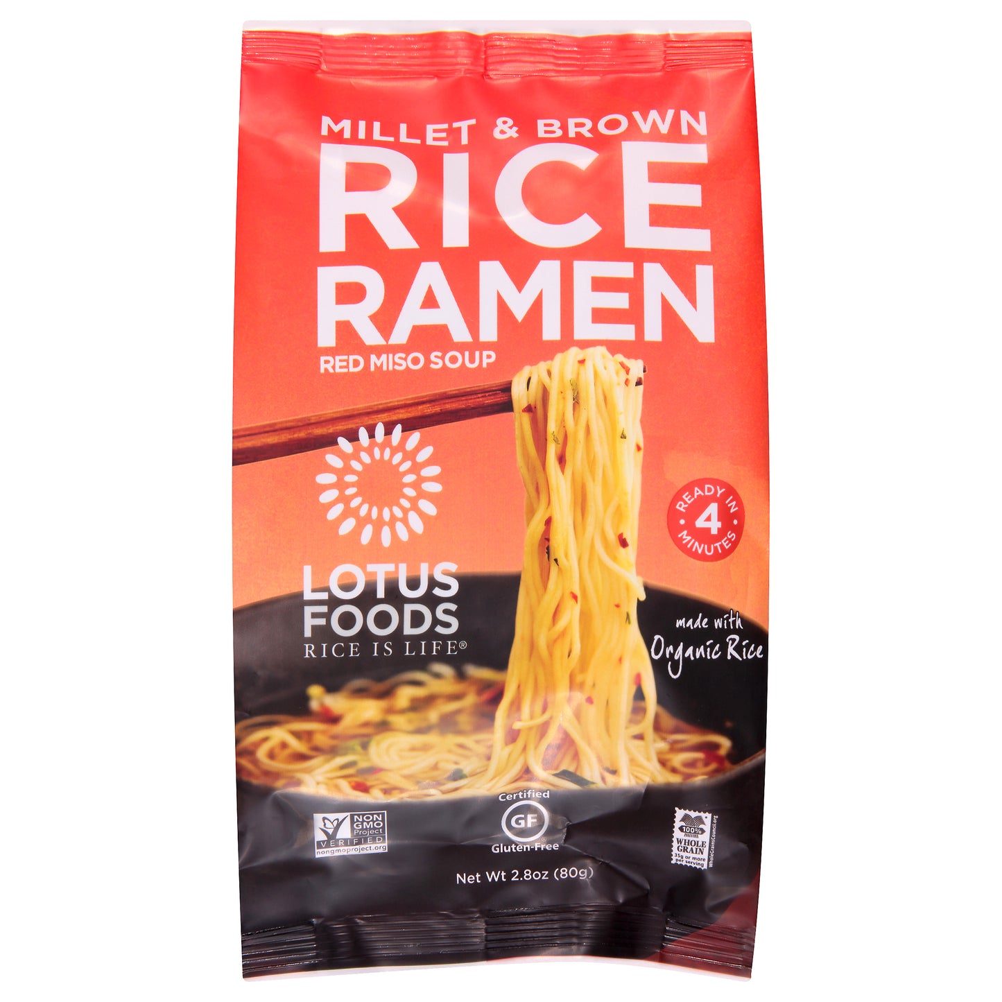 Lotus Foods Rice Ramen Millet & Brown Red Miso Soup 2.8 oz