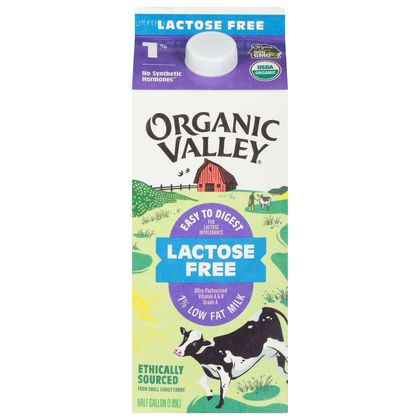 Organic Valley Lactose Free Low Fat Milk 0.5 gal