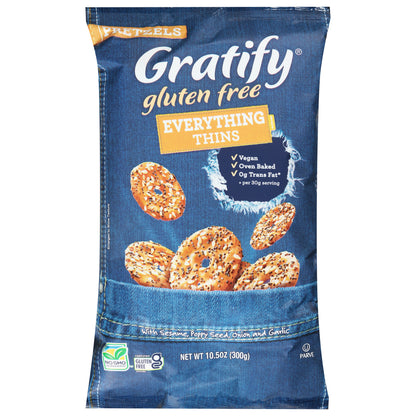Gratify Gluten Free Everything Thins Pretzels 10.5 oz
