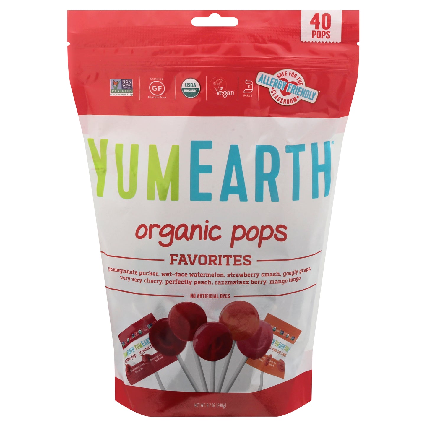 YumEarth Organic Favorites Pops 40 ea