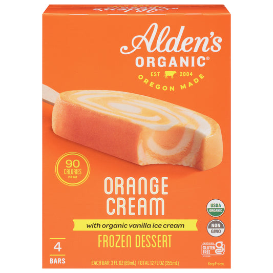 Alden's Organic Orange Cream Frozen Dessert Bar 4 - 3 fl oz Bars