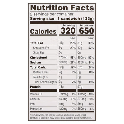 Rudi's Gluten Free Egg & Cheese Frittata with Bacon Breakfast Sandwiches 2 ea