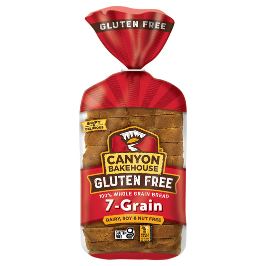 Canyon Bakehouse 7-Grain Sandwich Bread, Gluten Free Bread, 100% Whole Grain, Frozen, 18 oz Loaf