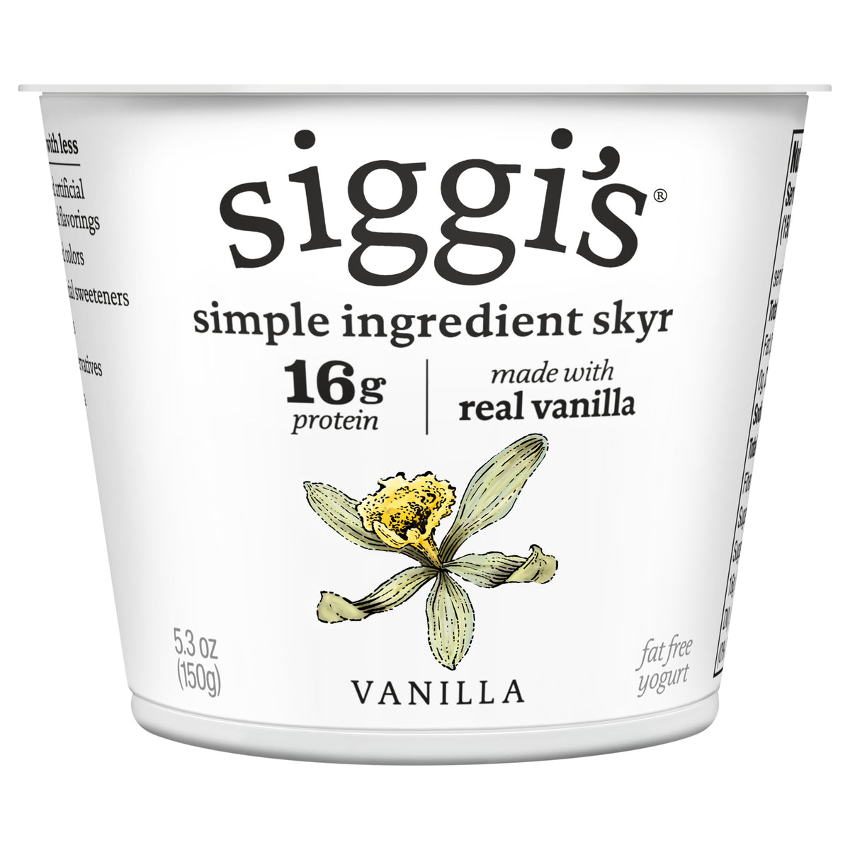 siggi’s Icelandic Skyr Nonfat Yogurt, Vanilla - 5.3oz