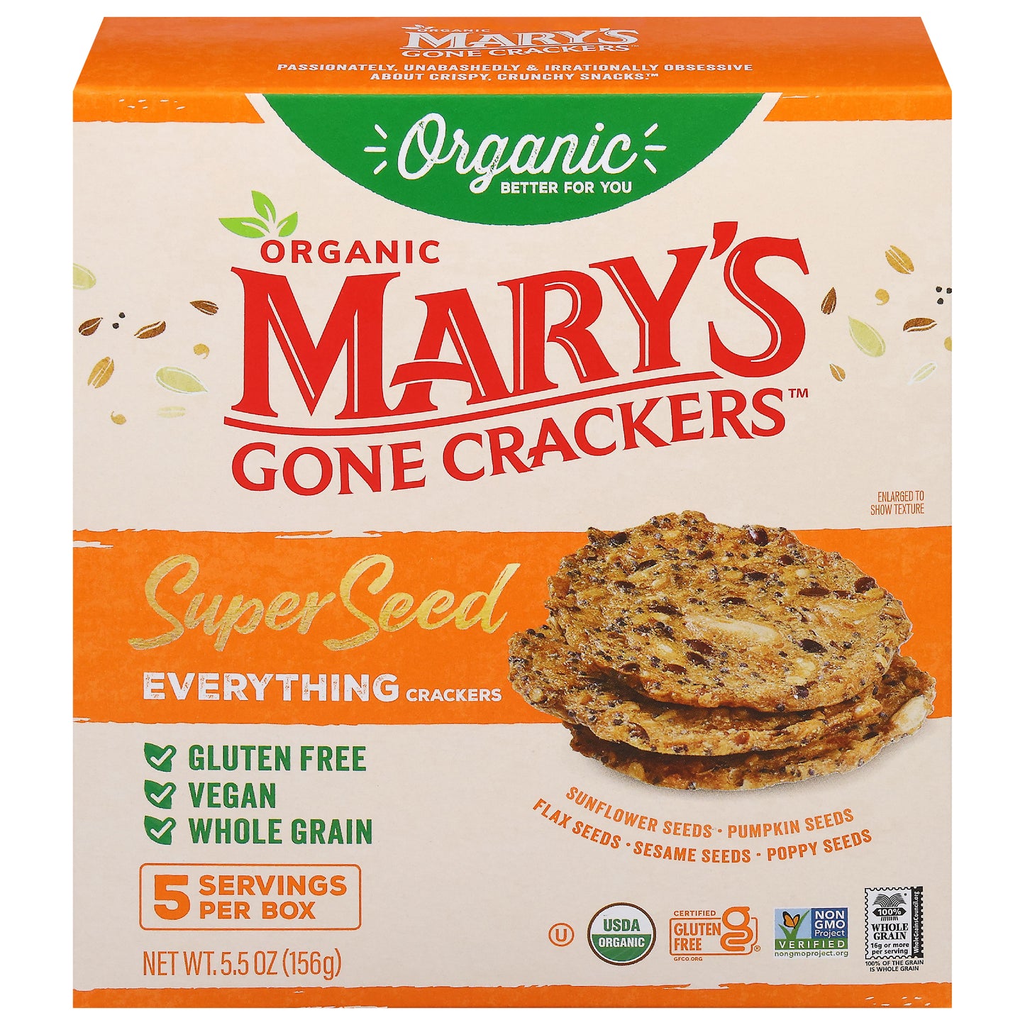 Mary's Gone Crackers Organic Super Seed Everything Crackers 5.5 oz