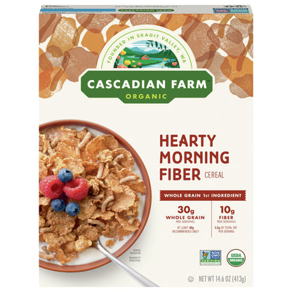 Cascadian Farm Organic Hearty Morning Fiber Cereal, Non-GMO, 14.6 oz.