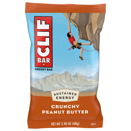CLIF BAR - Crunchy Peanut Butter - Made with Organic Oats - 11g Protein - Non-GMO - Plant Based - Energy Bar - 2.4 oz.