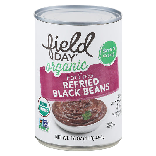 Field Day Organic Fat Free Refried Black Beans 16 oz