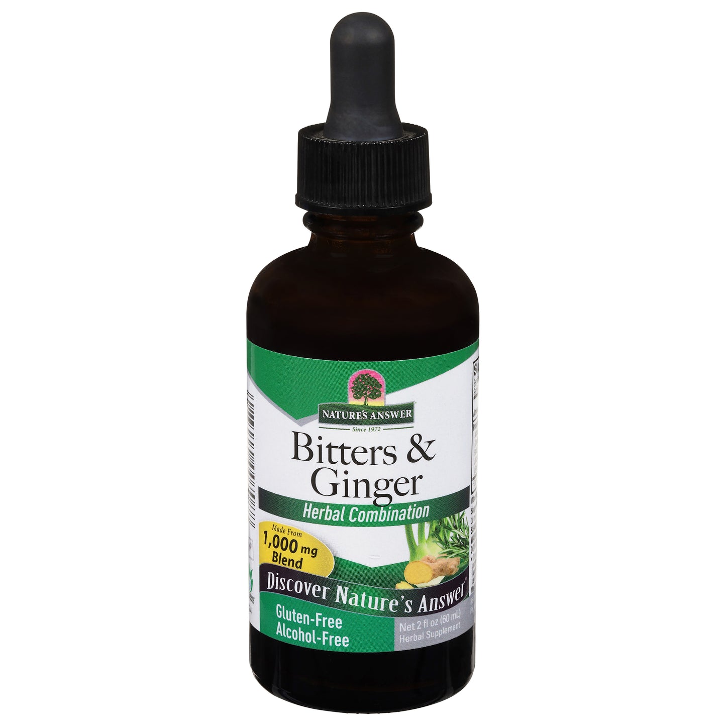 Nature's Answer 1000 mg Bitters & Ginger Herbal Combination 2 fl oz