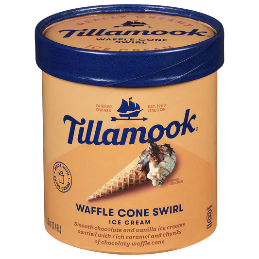 Tillamook Waffle Cone Swirl Ice Cream 1.5 qt