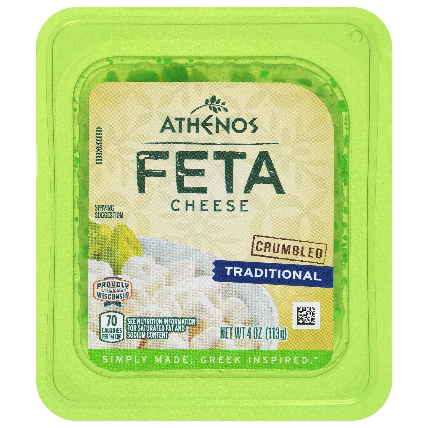 Athenos Crumbled Feta Traditional Cheese 4 oz