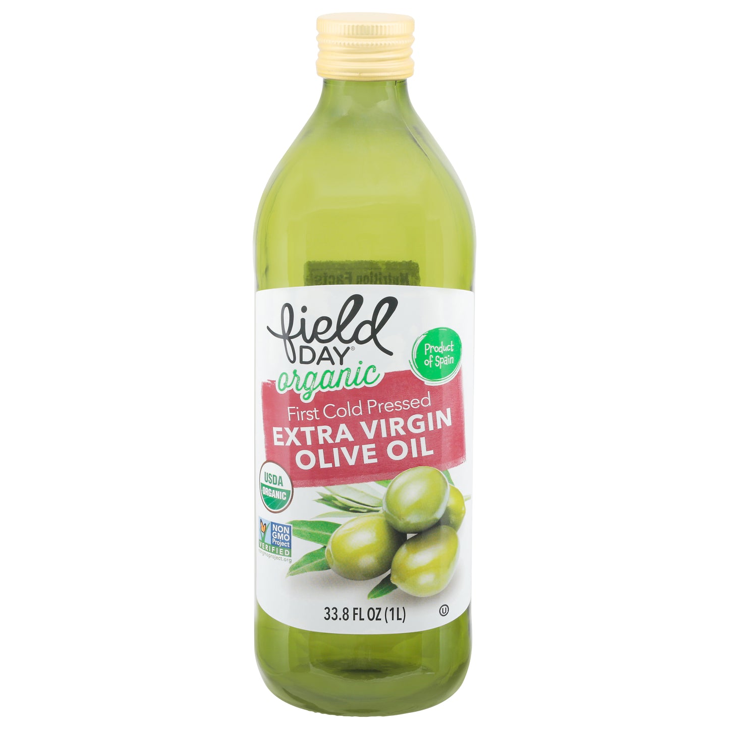 Field Day First Cold Pressed Extra Virgin Organic Olive Oil 33.8 fl oz