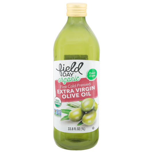 Field Day First Cold Pressed Extra Virgin Organic Olive Oil 33.8 fl oz