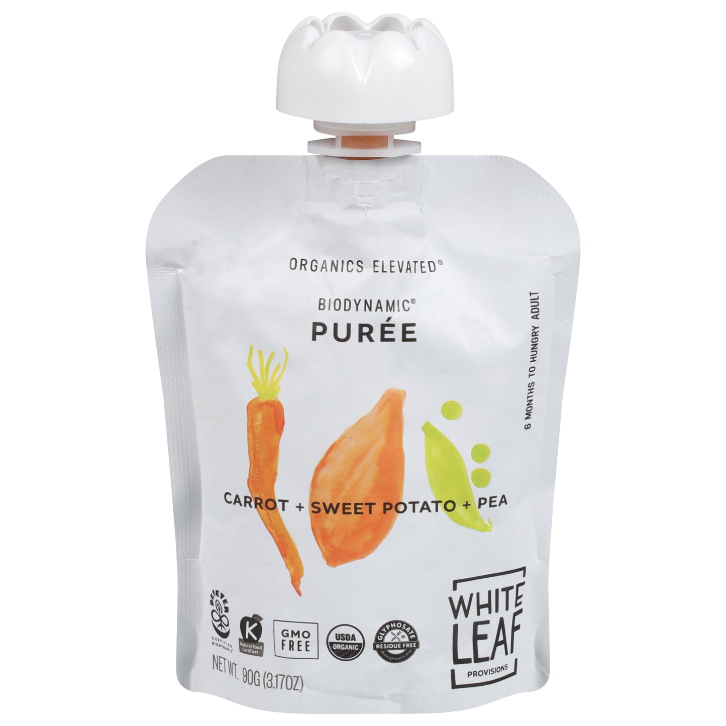 White Leaf Provisions Carrot + Sweet Potato + Pea Baby Food 3.17 oz