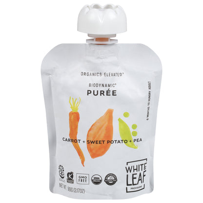 White Leaf Provisions Carrot + Sweet Potato + Pea Baby Food 3.17 oz
