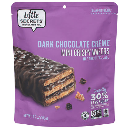 Little Secrets Dark Chocolate Creme Mini Crispy Wafers in Dark Chocolate 3.5 oz