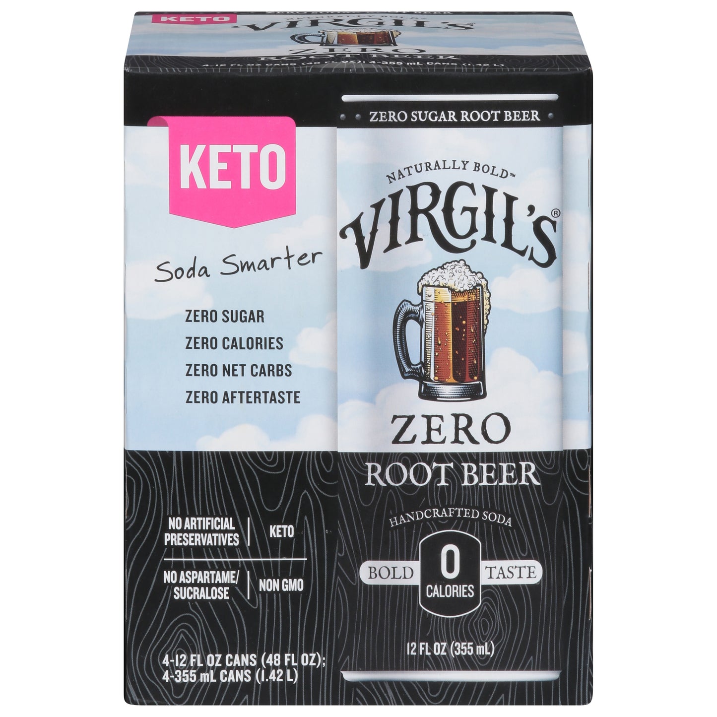 Virgil's Zero Sugar Root Beer 4 - 12 fl oz
