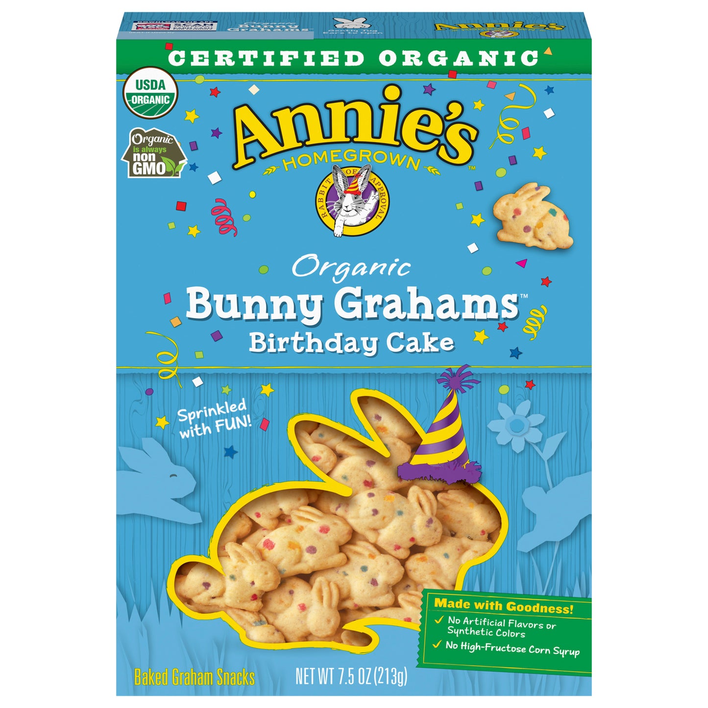 Annie's Organic Birthday Cake Bunny Graham Snacks, 7.5 oz