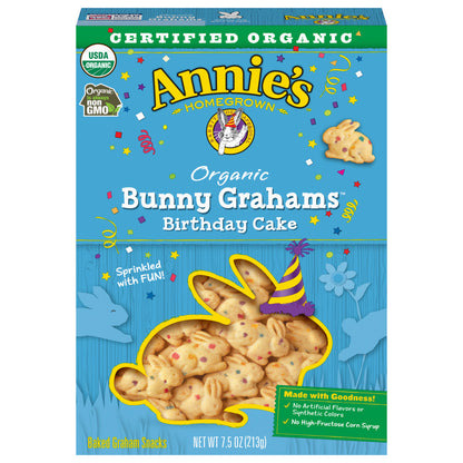 Annie's Organic Birthday Cake Bunny Graham Snacks, 7.5 oz