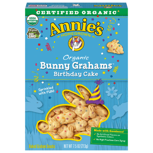 Annie's Organic Birthday Cake Bunny Graham Snacks, 7.5 oz