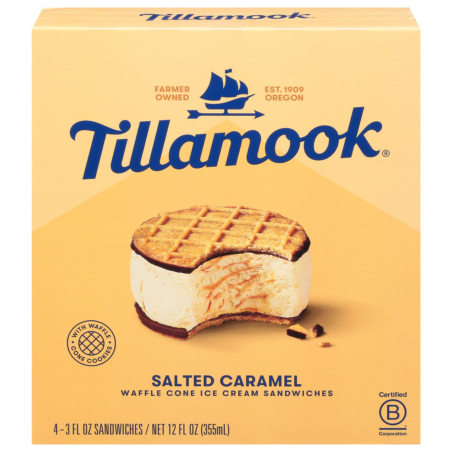 Tillamook Salted Caramel Ice Cream Sandwiches 4 - 3 fl oz ea