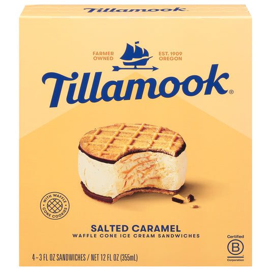 Tillamook Salted Caramel Ice Cream Sandwiches 4 - 3 fl oz ea