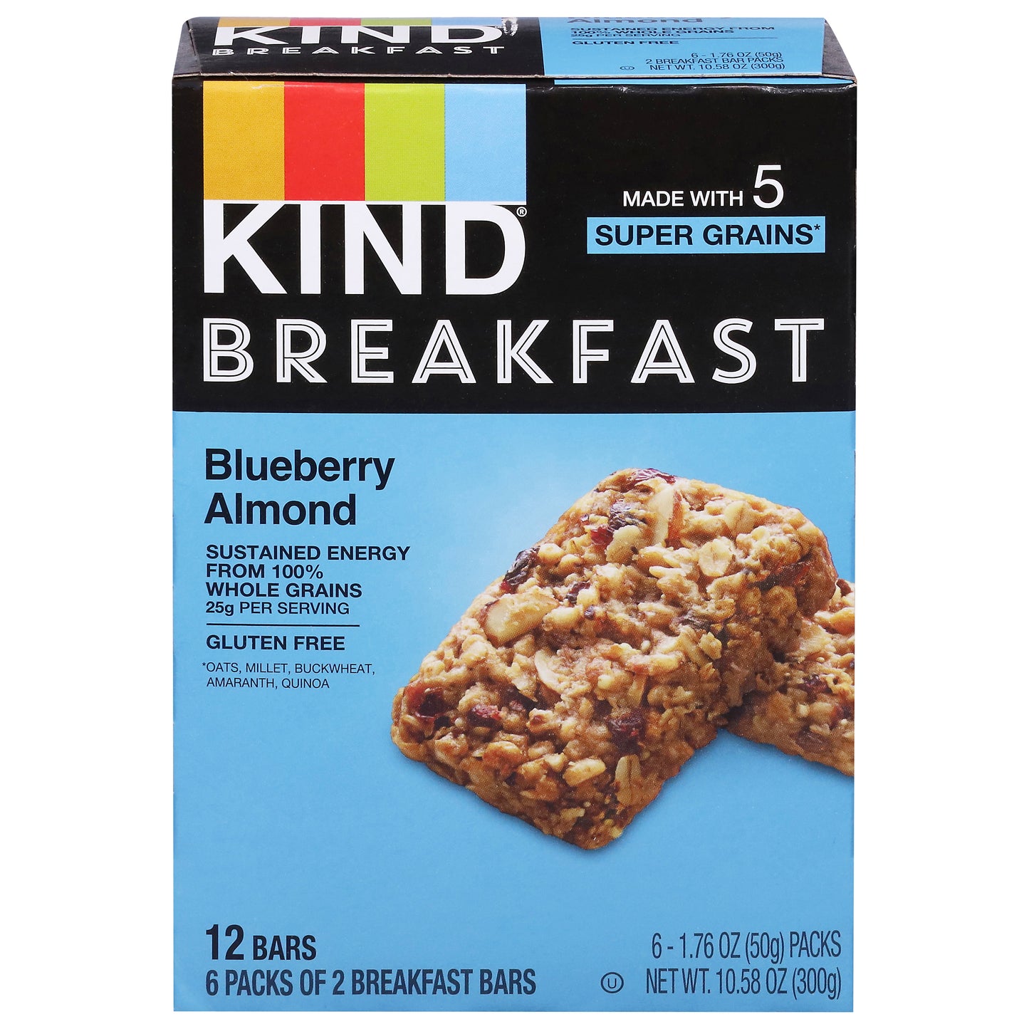 Kind Breakfast Blueberry Almond Bars 6 - 1.76 oz Packs