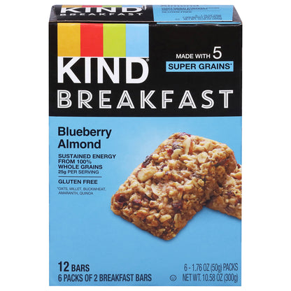 Kind Breakfast Blueberry Almond Bars 6 - 1.76 oz Packs
