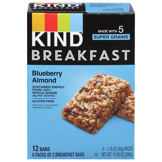 Kind Breakfast Blueberry Almond Bars 6 - 1.76 oz Packs