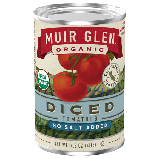 Muir Glen Organic Diced Canned Tomatoes, No Salt Added, 14.5 oz.