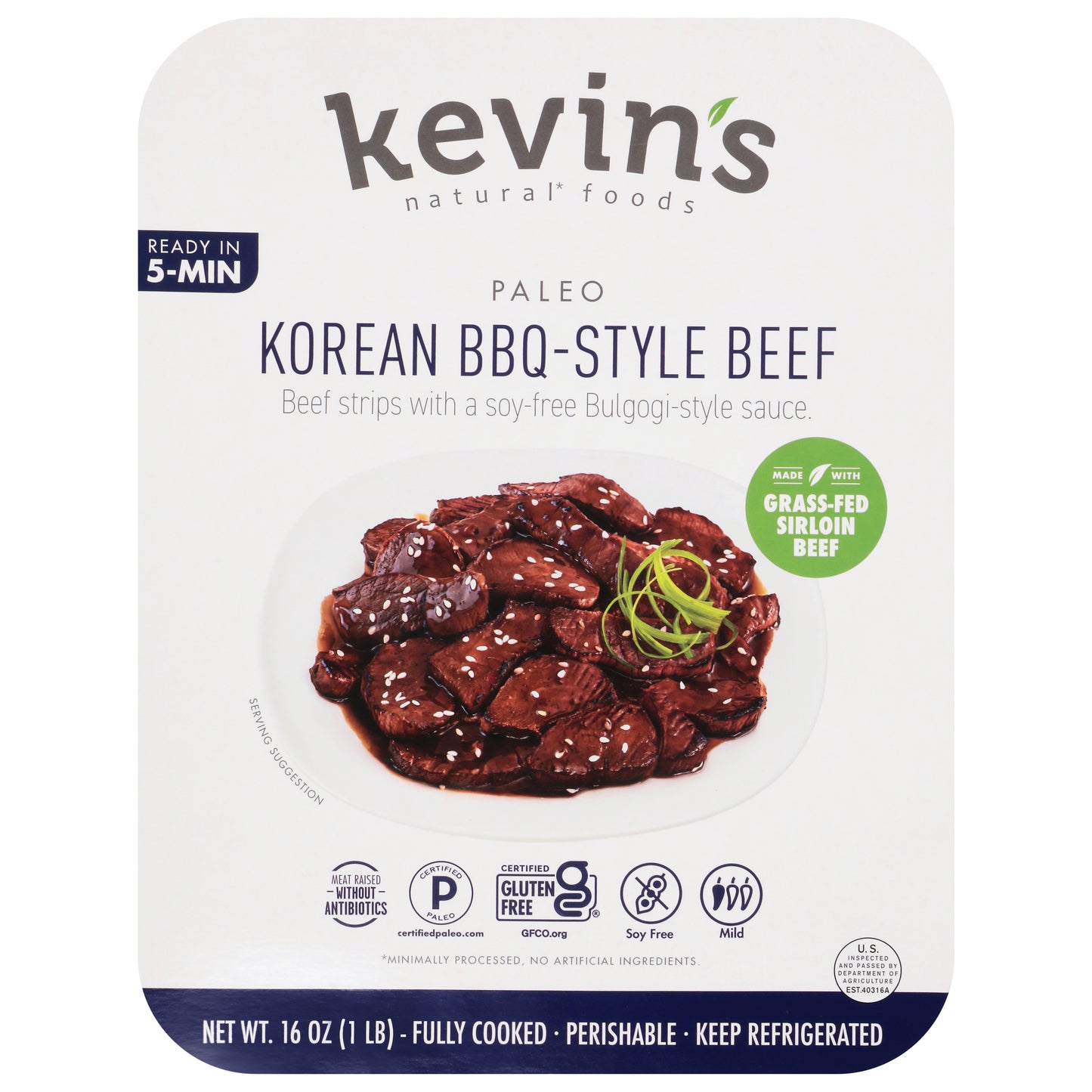 Kevin's Natural Foods Paleo Korean BBQ-Style Beef 16 oz