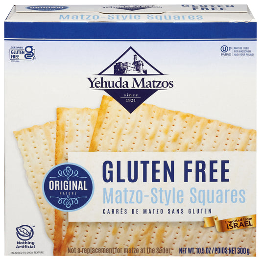 Yehuda Matzos Gluten Free Original Matzo-Style Squares 10.5 oz