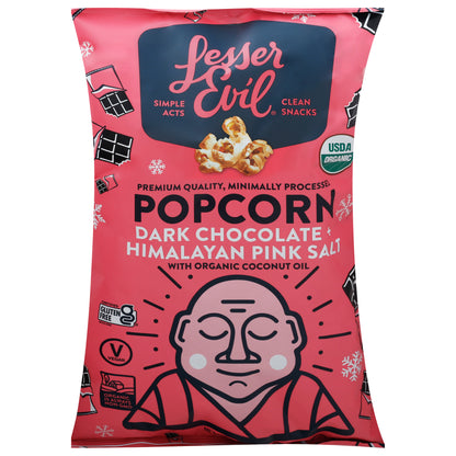LesserEvil Dark Chocolate + Himalayan Pink Salt Popcorn 7 oz