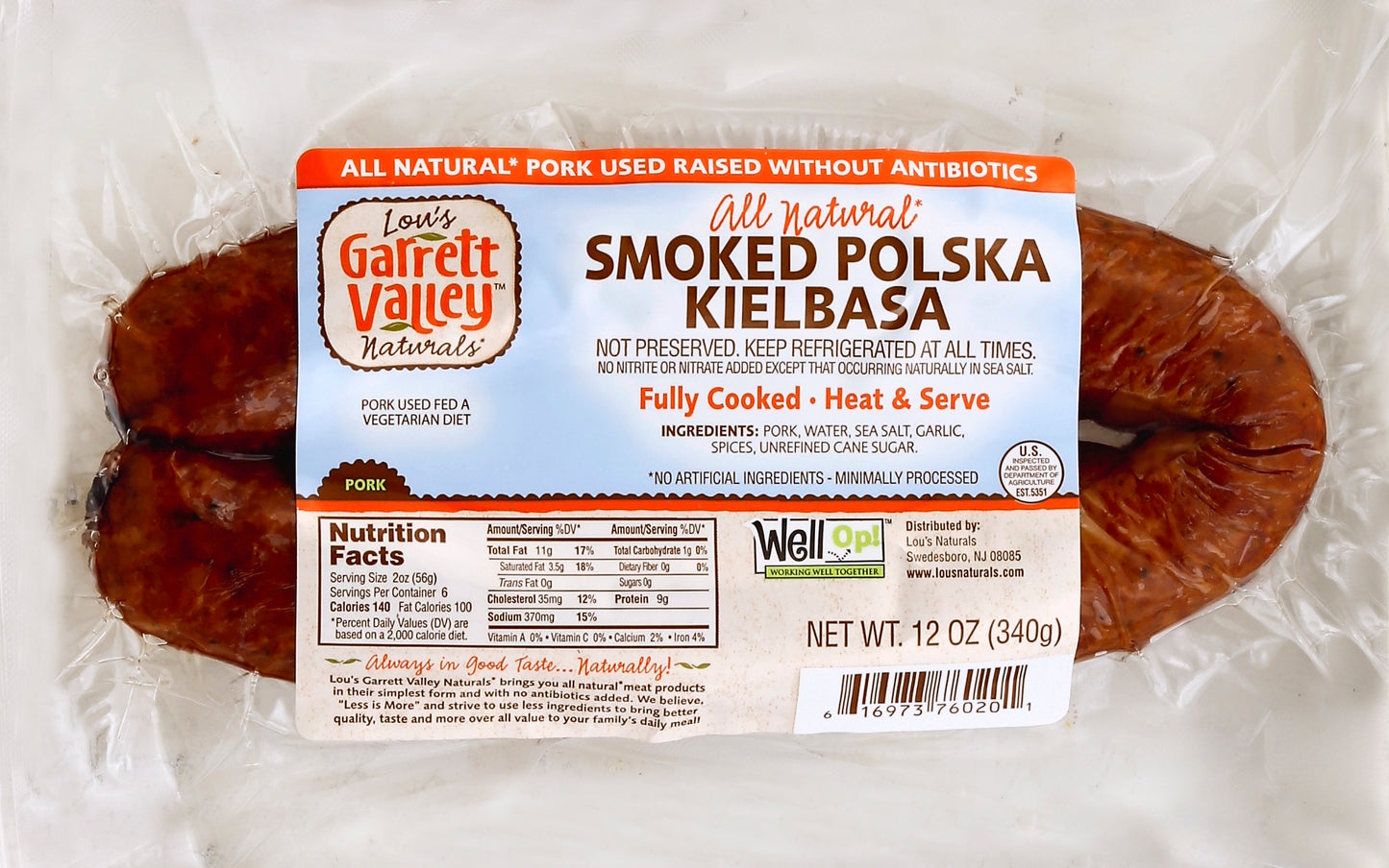 Garrett Valley GARRETT VALLEY KIELBASA SMK PLSK 12 OZ