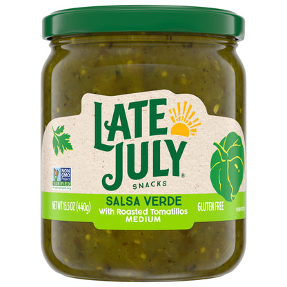 Late July® Snacks Salsa Verde with Roasted Tomatillos, Medium, 15.5 oz Jar